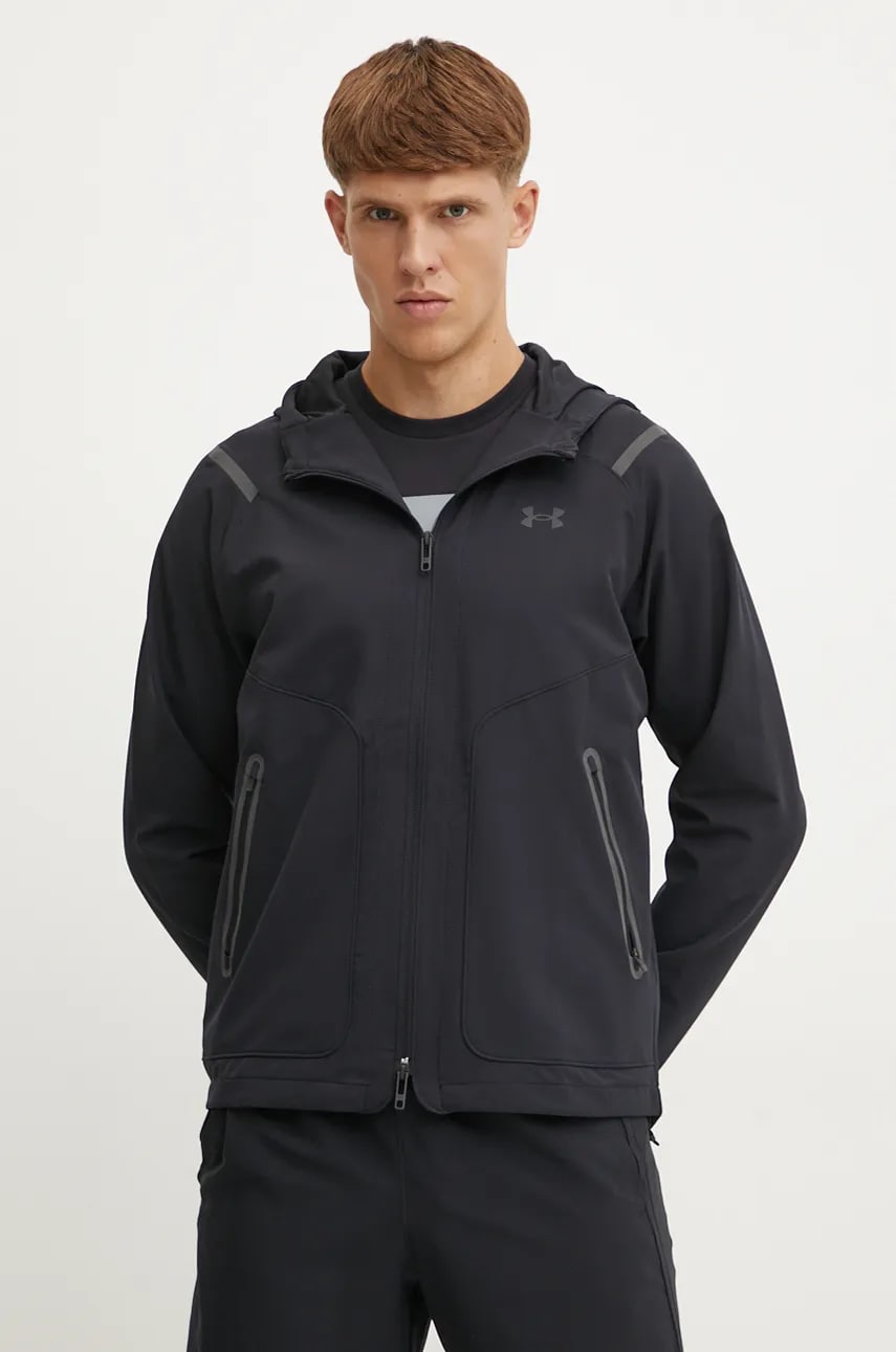 Under Armour jachetă de antrenament Unstoppable culoarea negru, de tranzitie, 1389354 Under Armour jachetă de antrenament Unstoppable culoarea negru, de tranzitie, 1389354