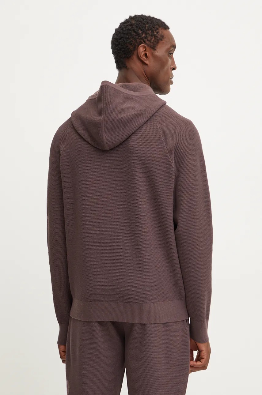 Calvin Klein Performance felső barna, férfi, sima, kapucnis, 00GMF4W334 termék 2. képe