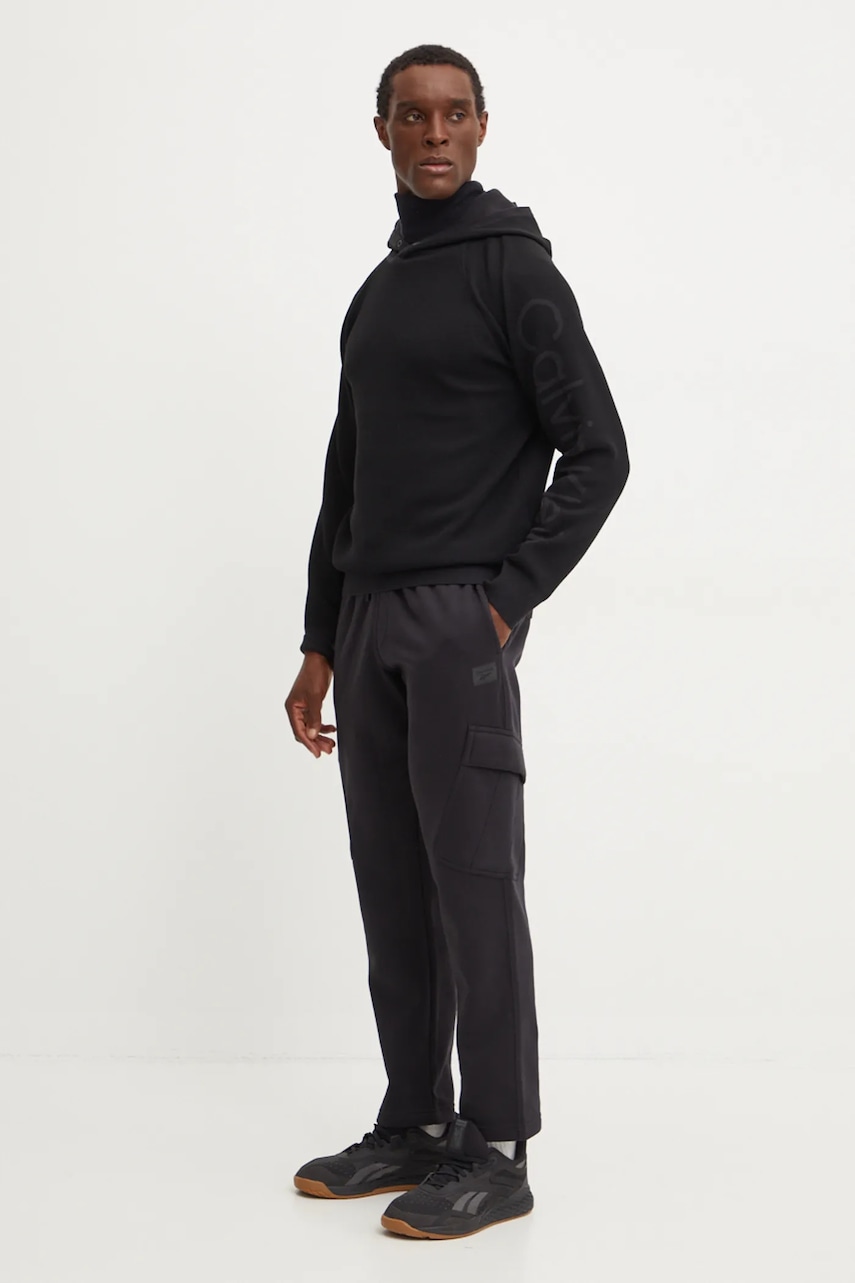 Кофта Calvin Klein Performance мужская цвет чёрный с капюшоном однотонная 00GMF4W334 Кофта Calvin Klein Performance мужская цвет чёрный с капюшоном однотонная 00GMF4W334