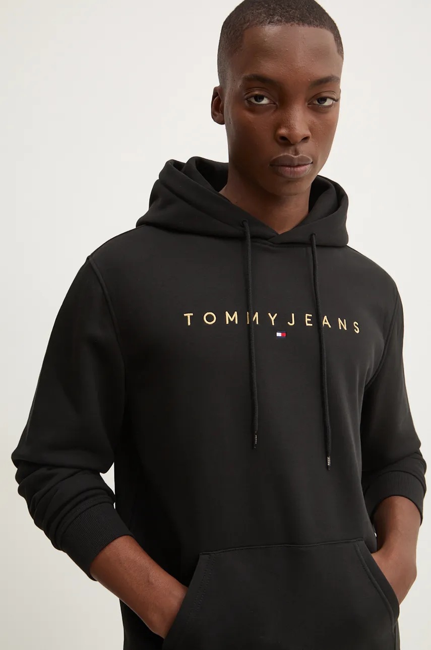 

Суичър Tommy Jeans в черно с качулка с апликация DM0DM20503, Черен