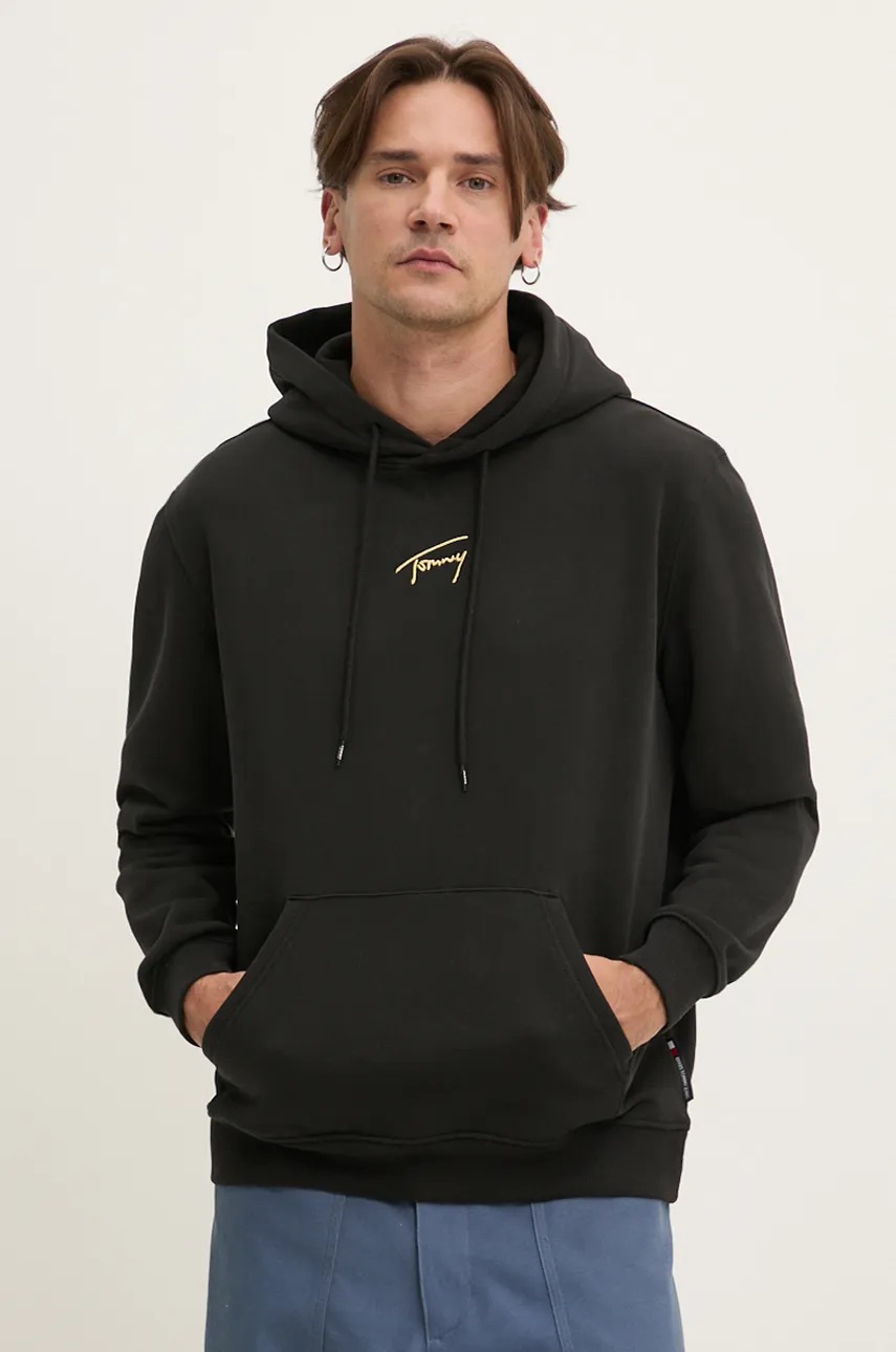 

Суичър Tommy Jeans в черно с качулка с апликация DM0DM20507, Черен