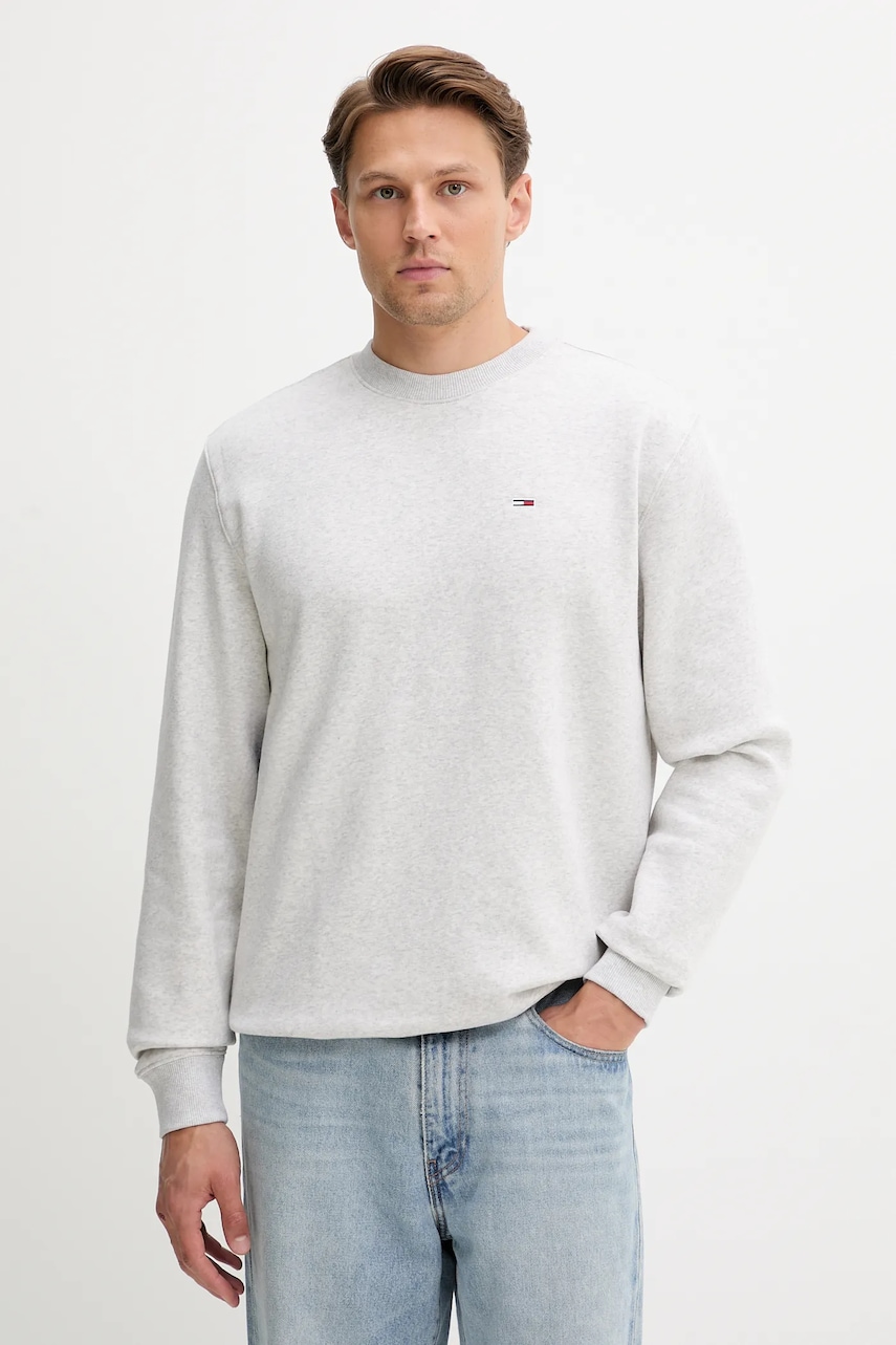 Tommy Jeans bluză culoarea bej, uni, DM0DM20741