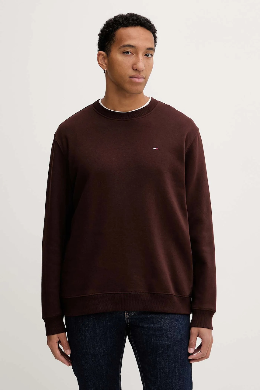 Tommy Jeans bluză culoarea bej, uni, DM0DM20741