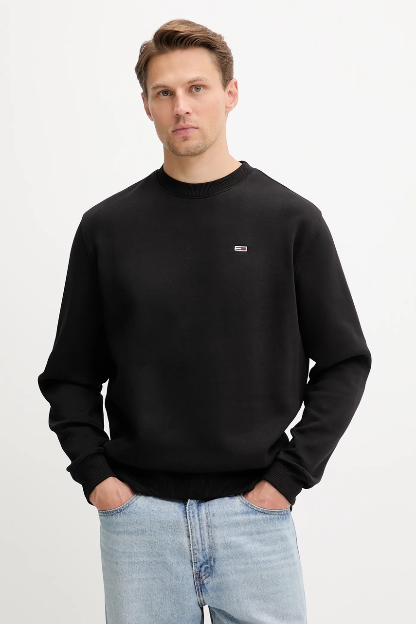 Tommy Jeans bluză culoarea bej, uni, DM0DM20741