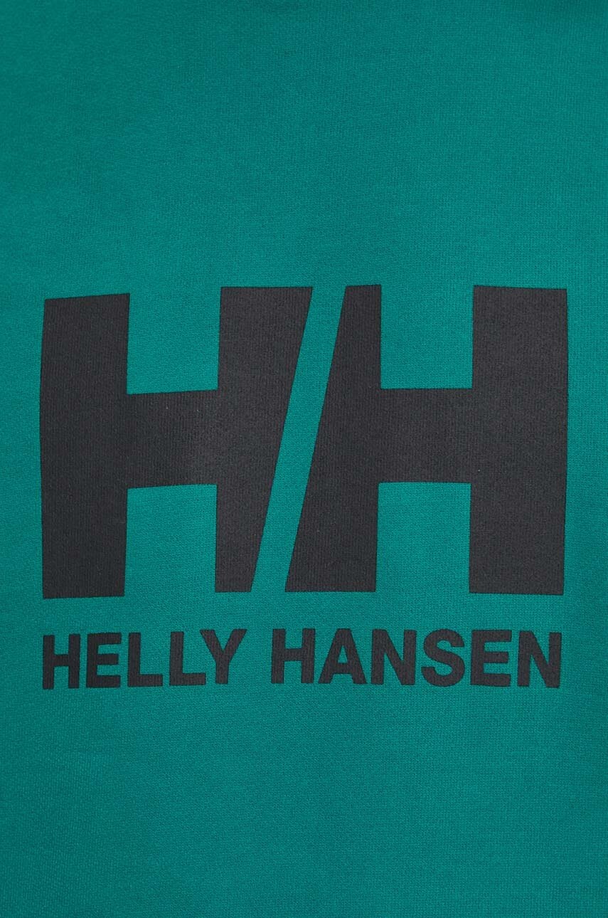 Βαμβακερή μπλούζα Helly Hansen HH LOGO χρώμα: πράσινο, με κουκούλα, 30394 φωτογραφία