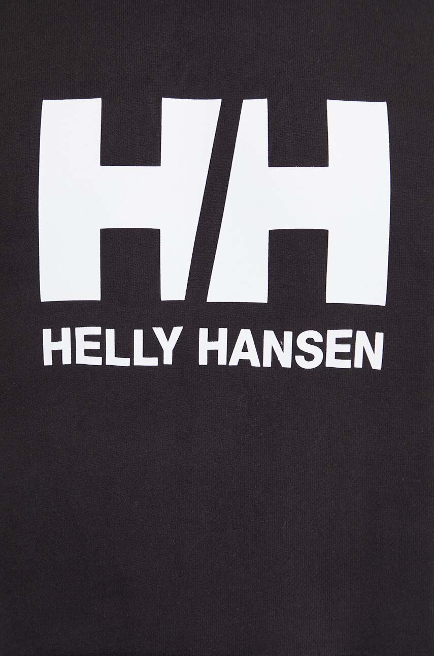 Βαμβακερή μπλούζα Helly Hansen HH LOGO χρώμα: μαύρο, με κουκούλα, 30394 φωτογραφία
