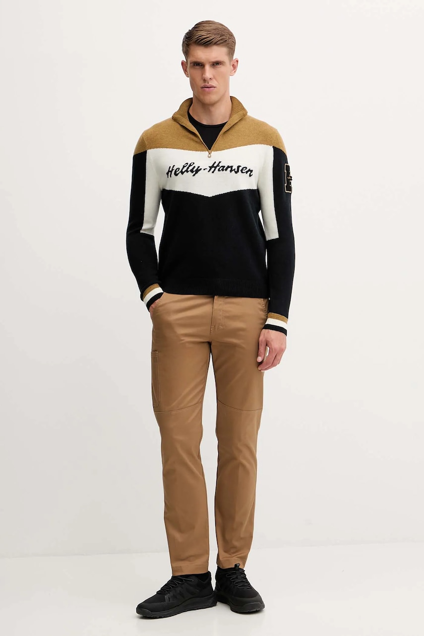Свитер Helly Hansen Apres цвет красный с полугольфом 66025 Свитер Helly Hansen Apres цвет красный с полугольфом 66025