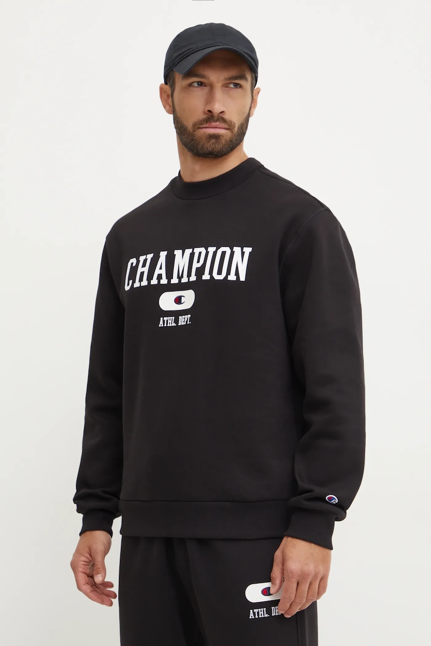 Champion bluza barbati, culoarea negru, cu imprimeu, 220431