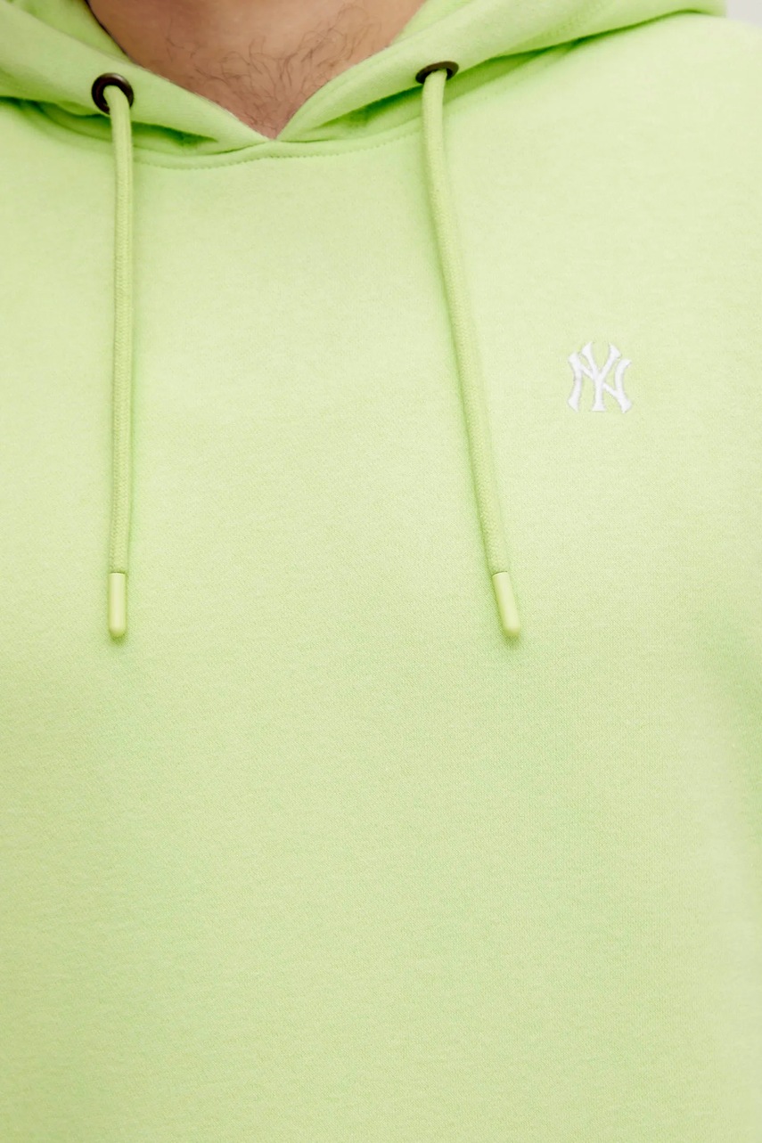 Μπλούζα 47 brand MLB New York Yankees χρώμα: πράσινο, με κουκούλα, BB017PEMBRB620352F1 φωτογραφία