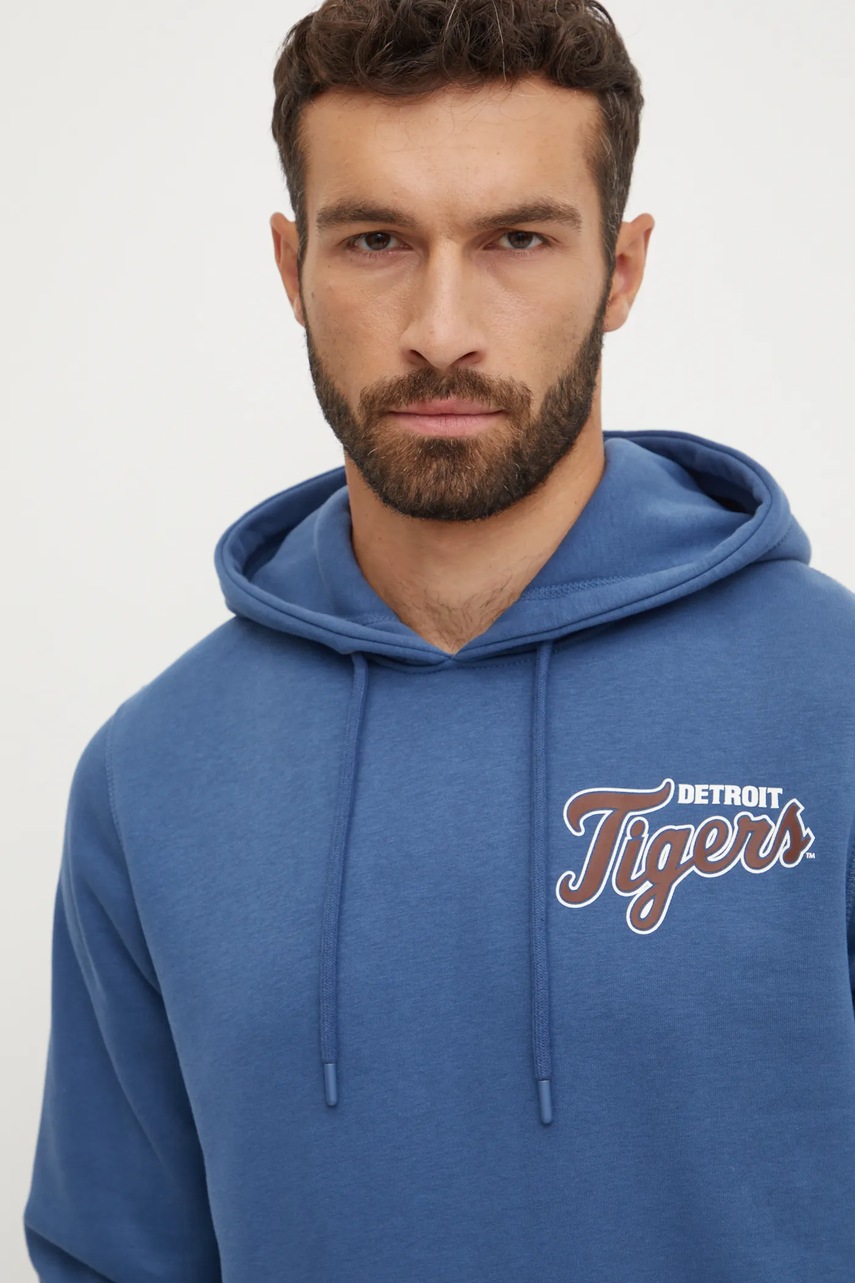 Μπλούζα 47 brand MLB Detroit Tigers χρώμα: μπλε, με κουκούλα, BB009PMDDFH628817TB φωτογραφία