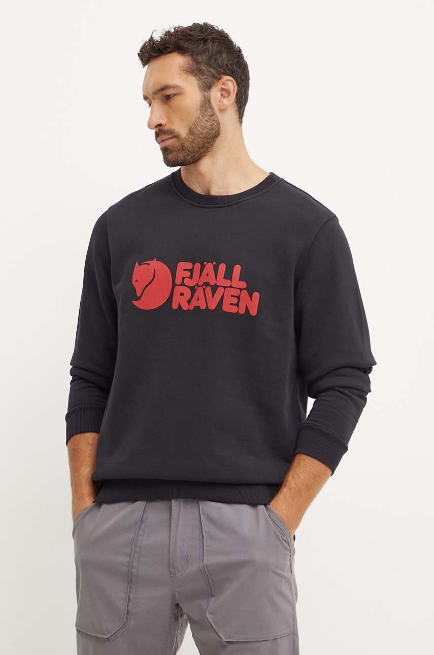 Fjallraven bluză trening Fjällräven Logo culoarea negru, cu imprimeu, F84142.550 Fjallraven bluză trening Fjällräven Logo culoarea negru, cu imprimeu, F84142.550