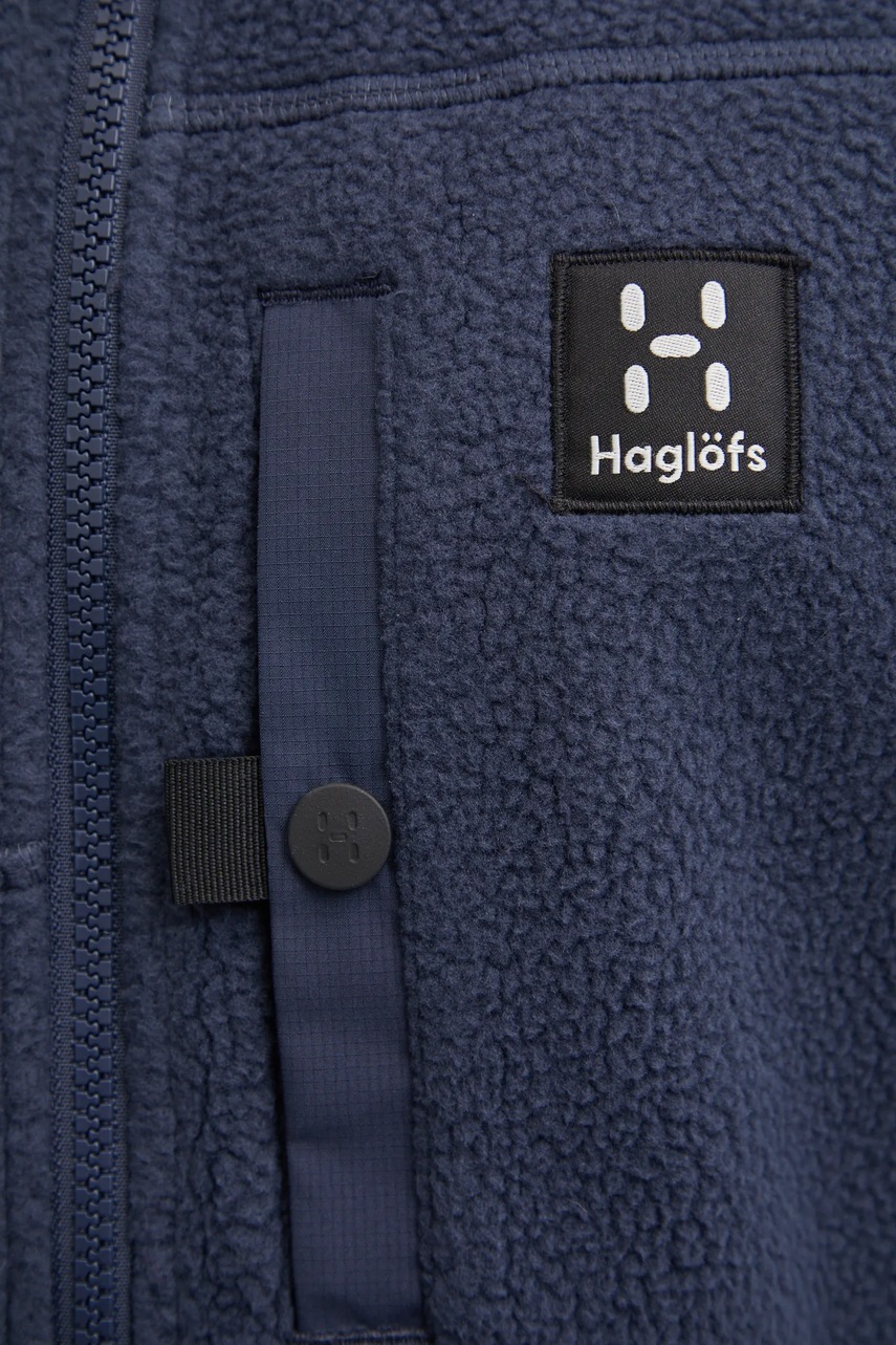 Αθλητική μπλούζα Haglöfs Malung Pile χρώμα: ναυτικό μπλε, με κουκούλα, 606958 φωτογραφία