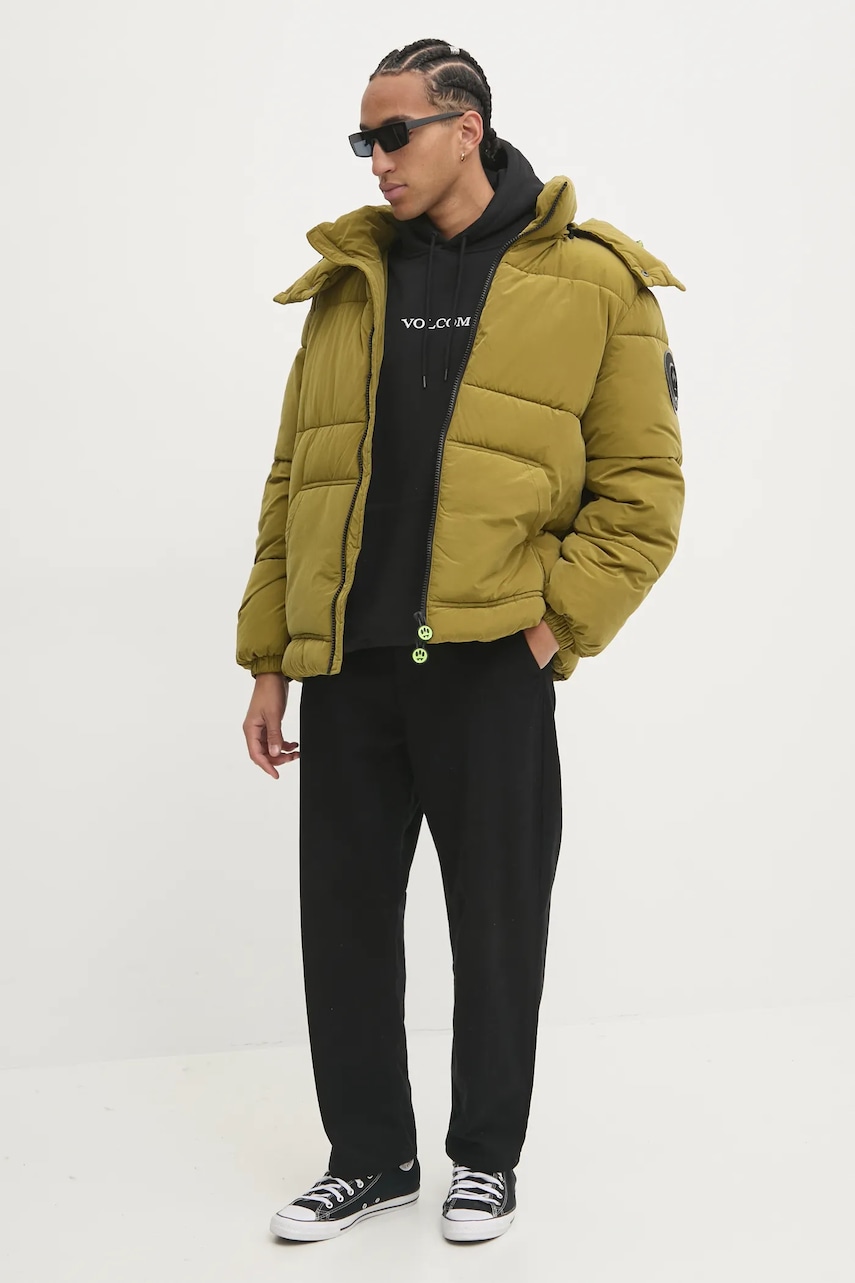 Кофта Volcom мужская цвет чёрный с капюшоном с аппликацией A4132419 Кофта Volcom мужская цвет чёрный с капюшоном с аппликацией A4132419