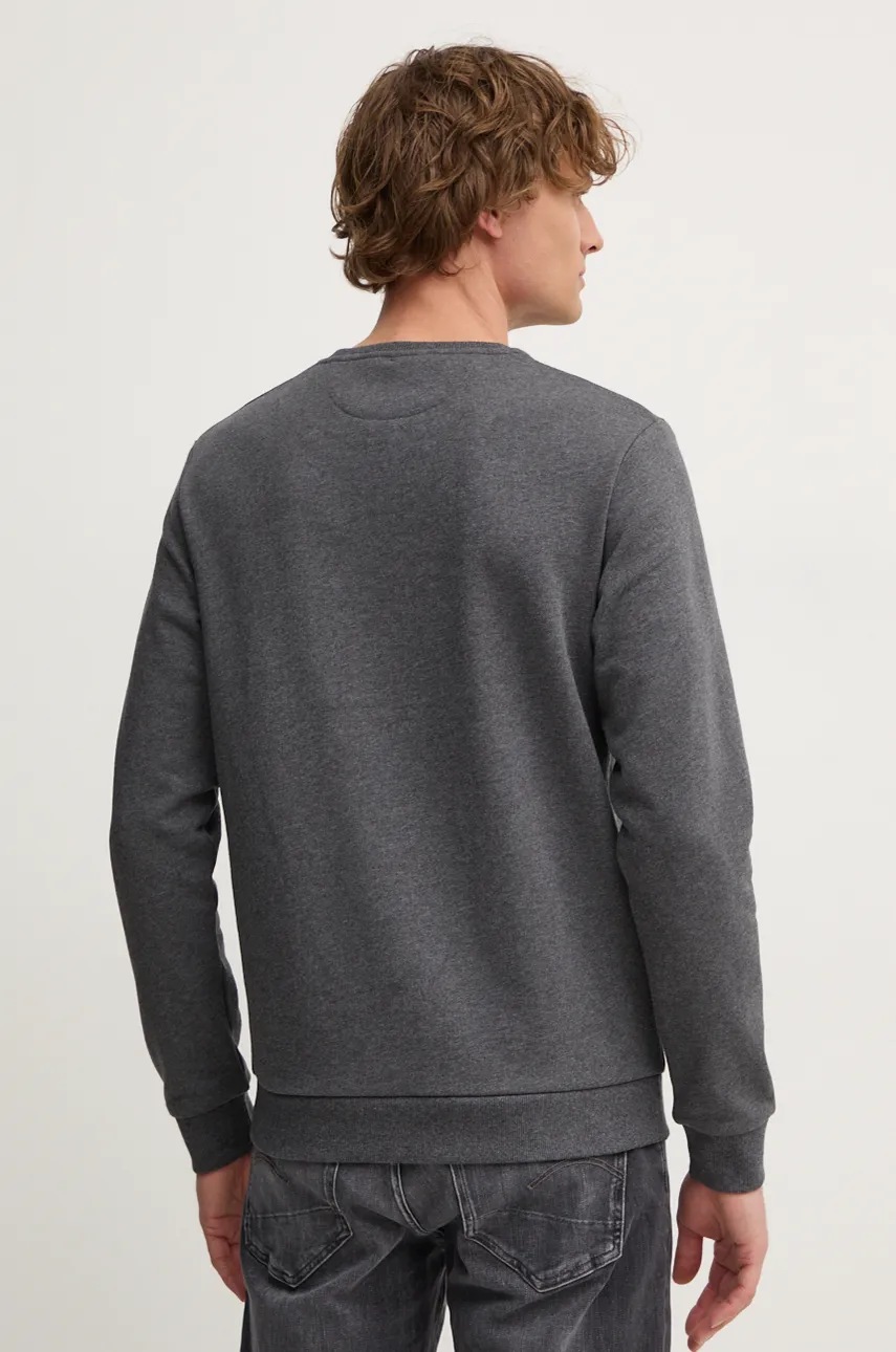 Бавовняна кофта Hackett London чоловіча колір сірий з аплікацією HM581285 