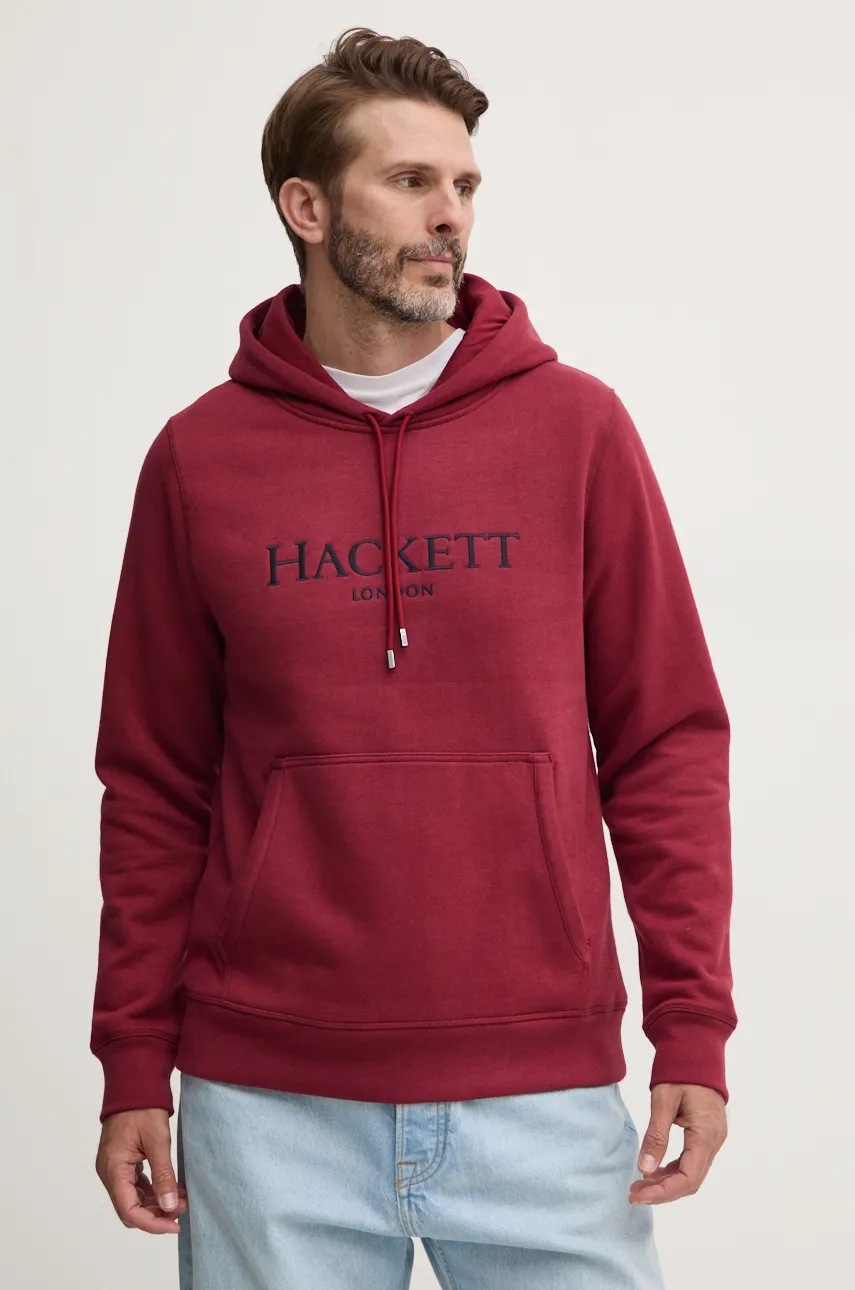 

Суичър Hackett London в бордо с качулка с апликация HM581289