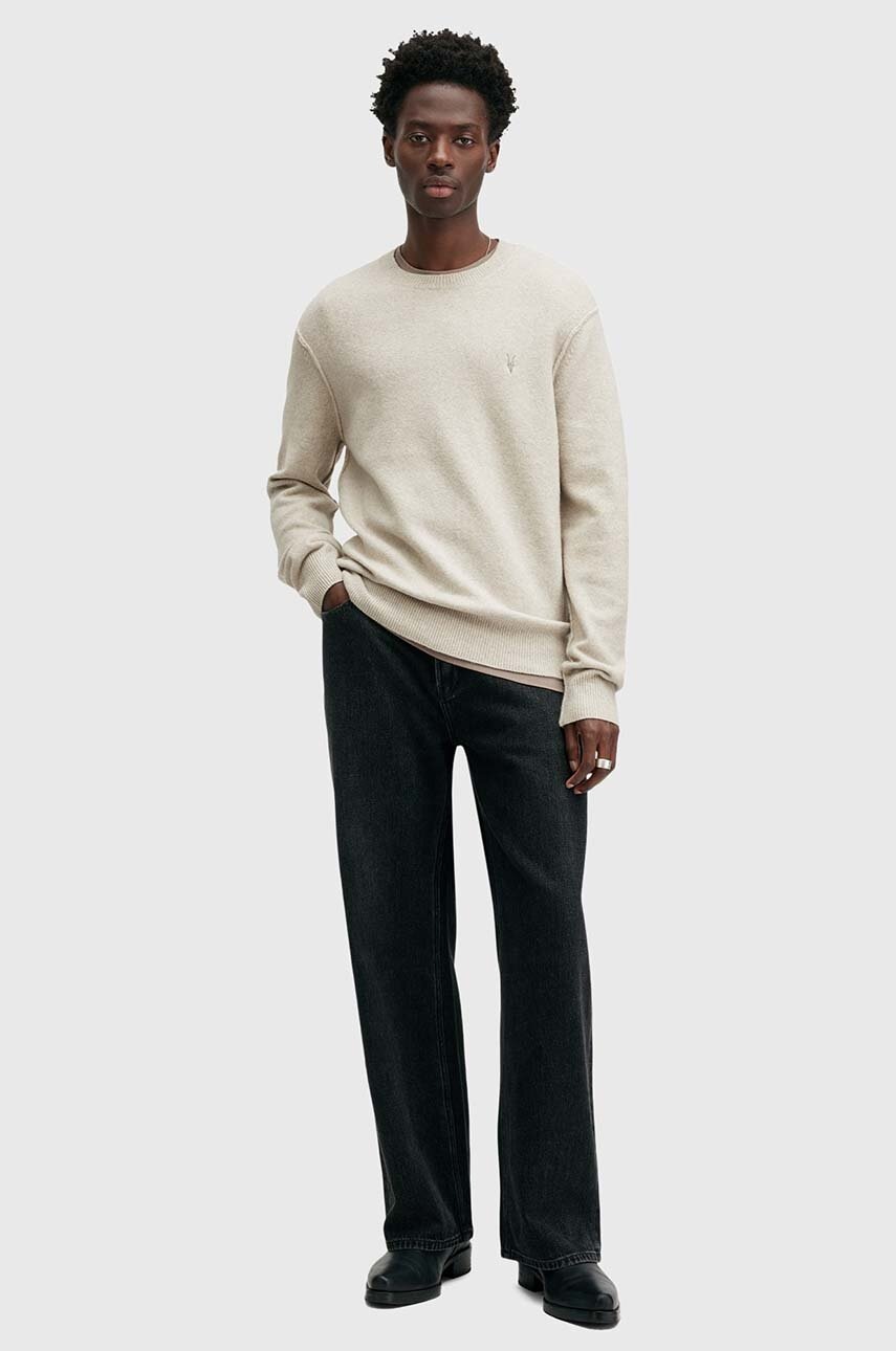 Μάλλινη μπλουζα AllSaints STATTEN χρώμα: γκρι, M039KA φωτογραφία