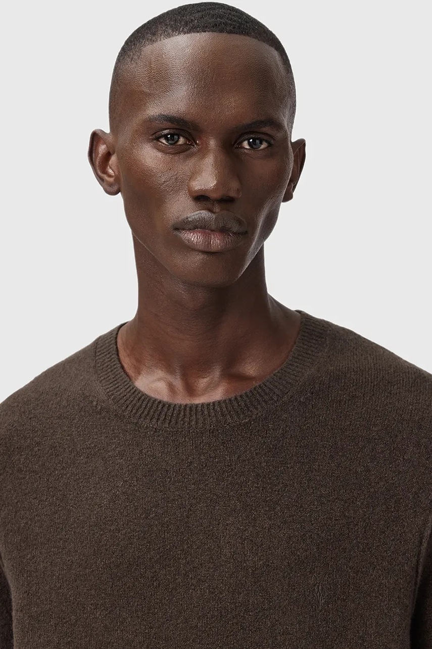 Свитер с добавлением шерсти AllSaints цвет коричневый лёгкий M039KA