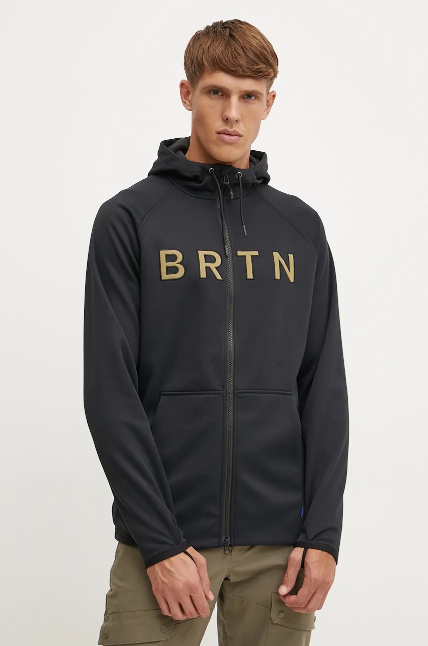 

Спортен суичър Burton Crown Weatherproof в черно с качулка с апликация 220231, Черен