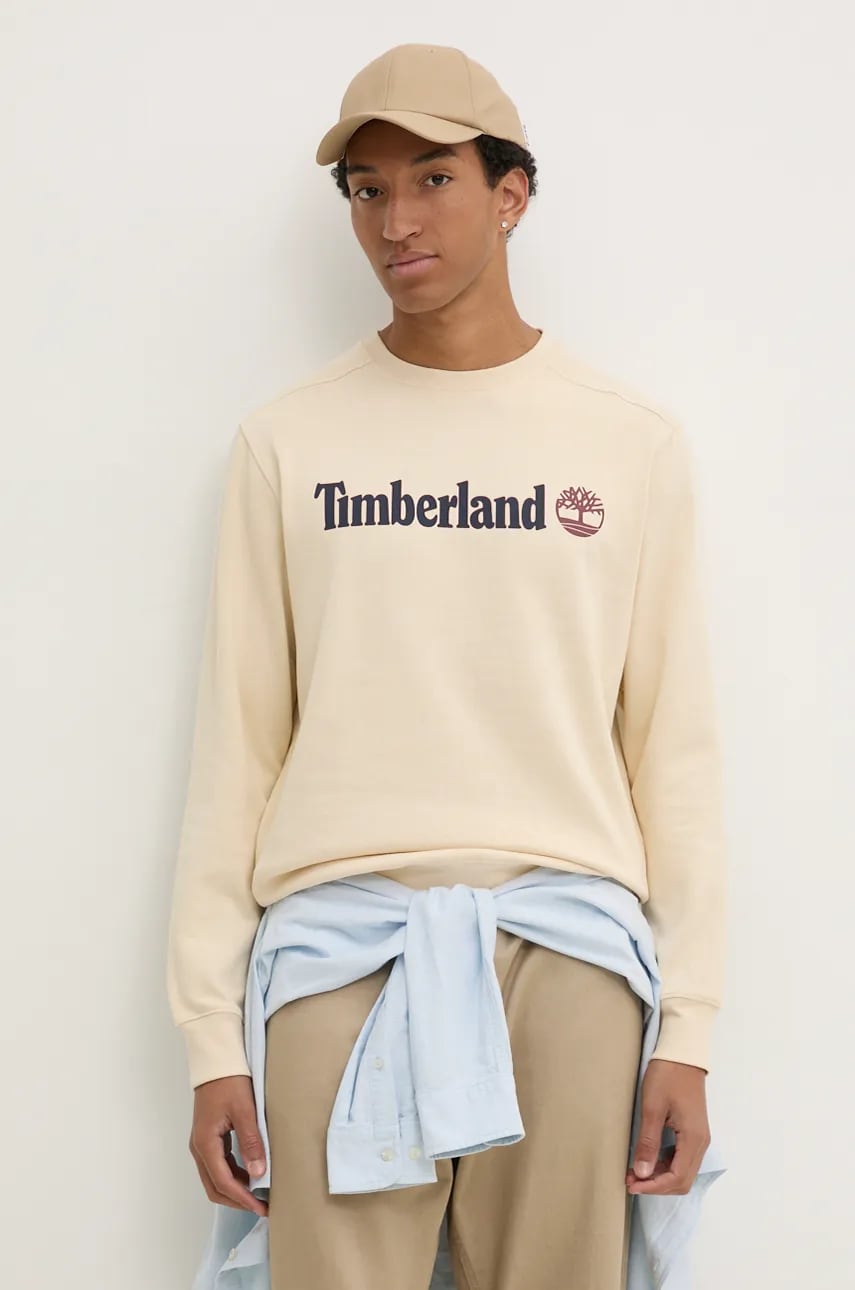 Timberland bluza barbati, culoarea bej, cu imprimeu, TB0A5UJYEFL1