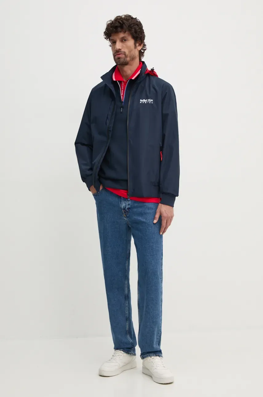 Кофта Red Bull Racing x Pepe Jeans Red Bull Racing x Pepe Jeans мужская цвет синий с принтом RM580001 Кофта Red Bull Racing x Pepe Jeans Red Bull Racing x Pepe Jeans мужская цвет синий с принтом RM580001