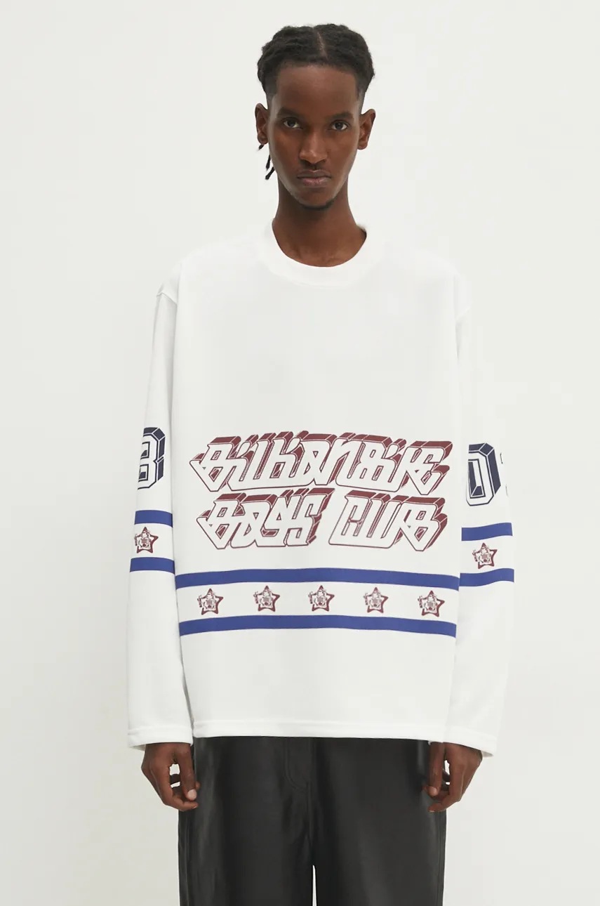 

Суичър Billionaire Boys Club Hockey Top в бяло с десен B24345, Бял