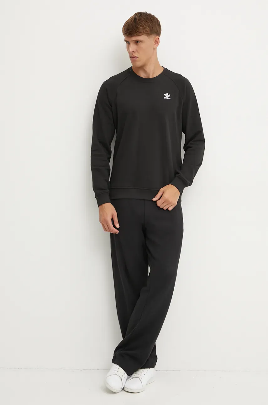 Хлопковая кофта adidas Originals мужская цвет чёрный однотонная IW5792 Хлопковая кофта adidas Originals мужская цвет чёрный однотонная IW5792