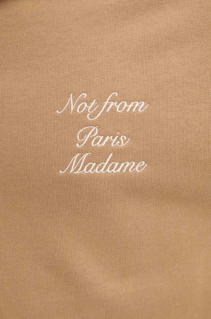 Бавовняна кофта Drôle de Monsieur Le Hoodie Slogan Calligraphy чоловіча колір коричневий з капюшоном з аплікацією E.HO168.CO127.IBN Le Hoodie Slogan Calligraphy 