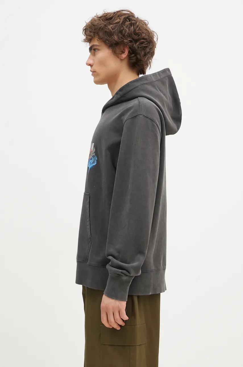 Βαμβακερή μπλούζα KSUBI Graff Rose Kash Hoodie χρώμα: γκρι, με κουκούλα, MPF24FL010 φωτογραφία