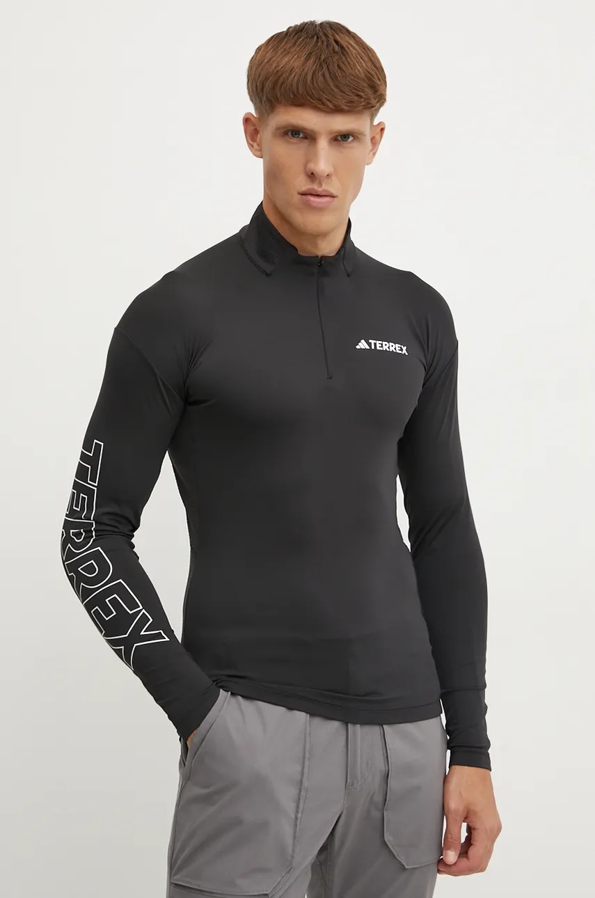 adidas TERREX hanorac Xperior culoarea negru, cu imprimeu, HZ6252 adidas TERREX hanorac Xperior culoarea negru, cu imprimeu, HZ6252