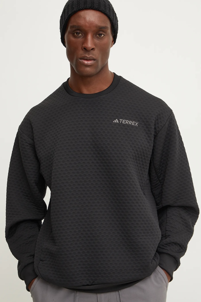 adidas TERREX hanorac Xploric culoarea negru, neted, IX3941 adidas TERREX hanorac Xploric culoarea negru, neted, IX3941