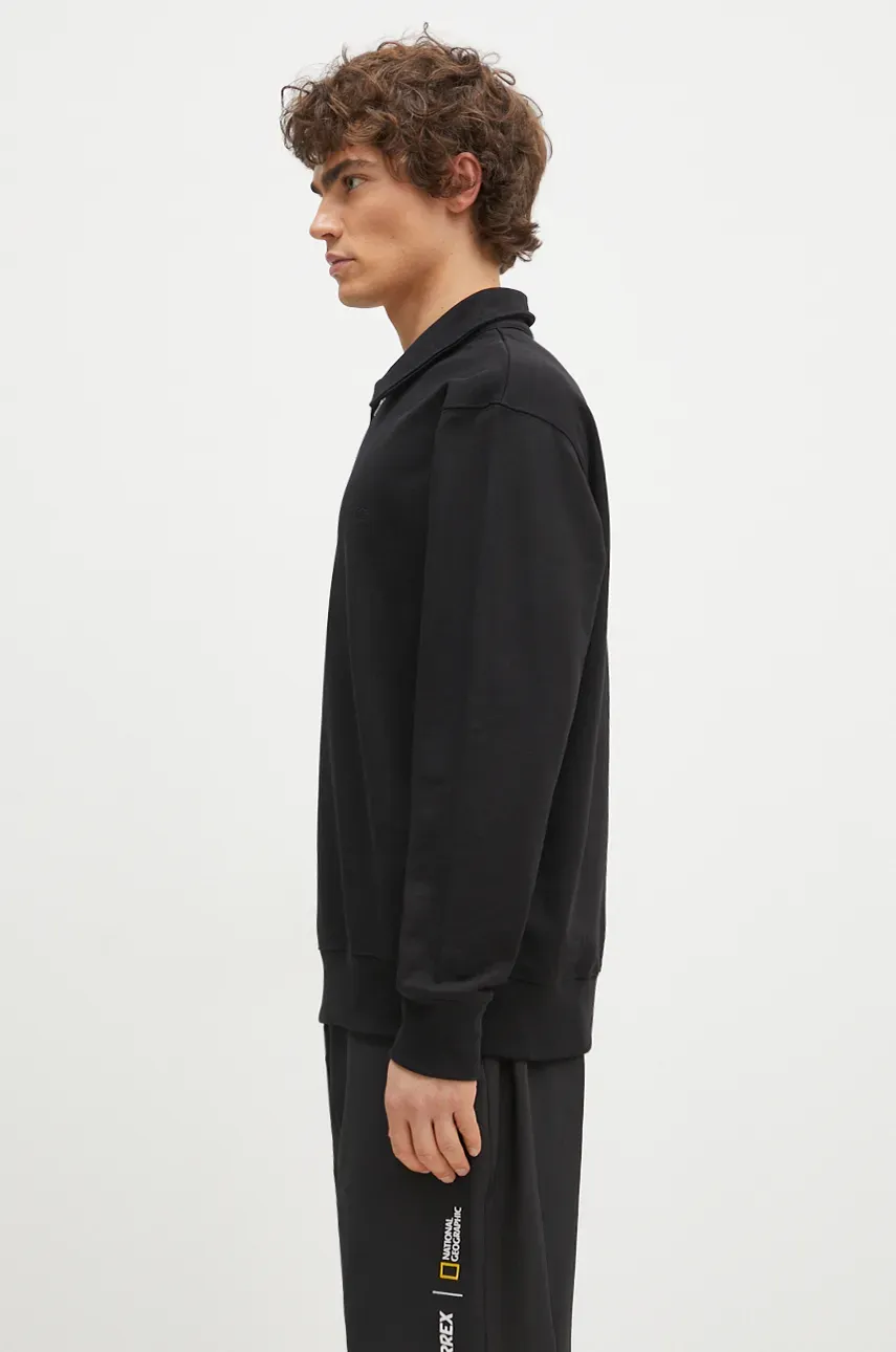 Хлопковая кофта Norse Projects Ketel Relaxed Organic NORSE Logo Half Zip мужская цвет чёрный однотонная N20.1369.9999 Хлопковая кофта Norse Projects Ketel Relaxed Organic NORSE Logo Half Zip мужская цвет чёрный однотонная N20.1369.9999