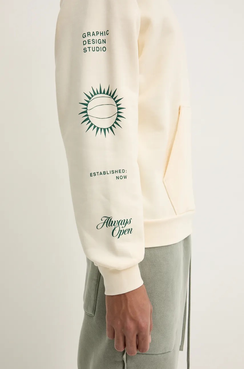 Βαμβακερή μπλούζα adidas Originals χρώμα: μπεζ, με κουκούλα, JJ4038 φωτογραφία