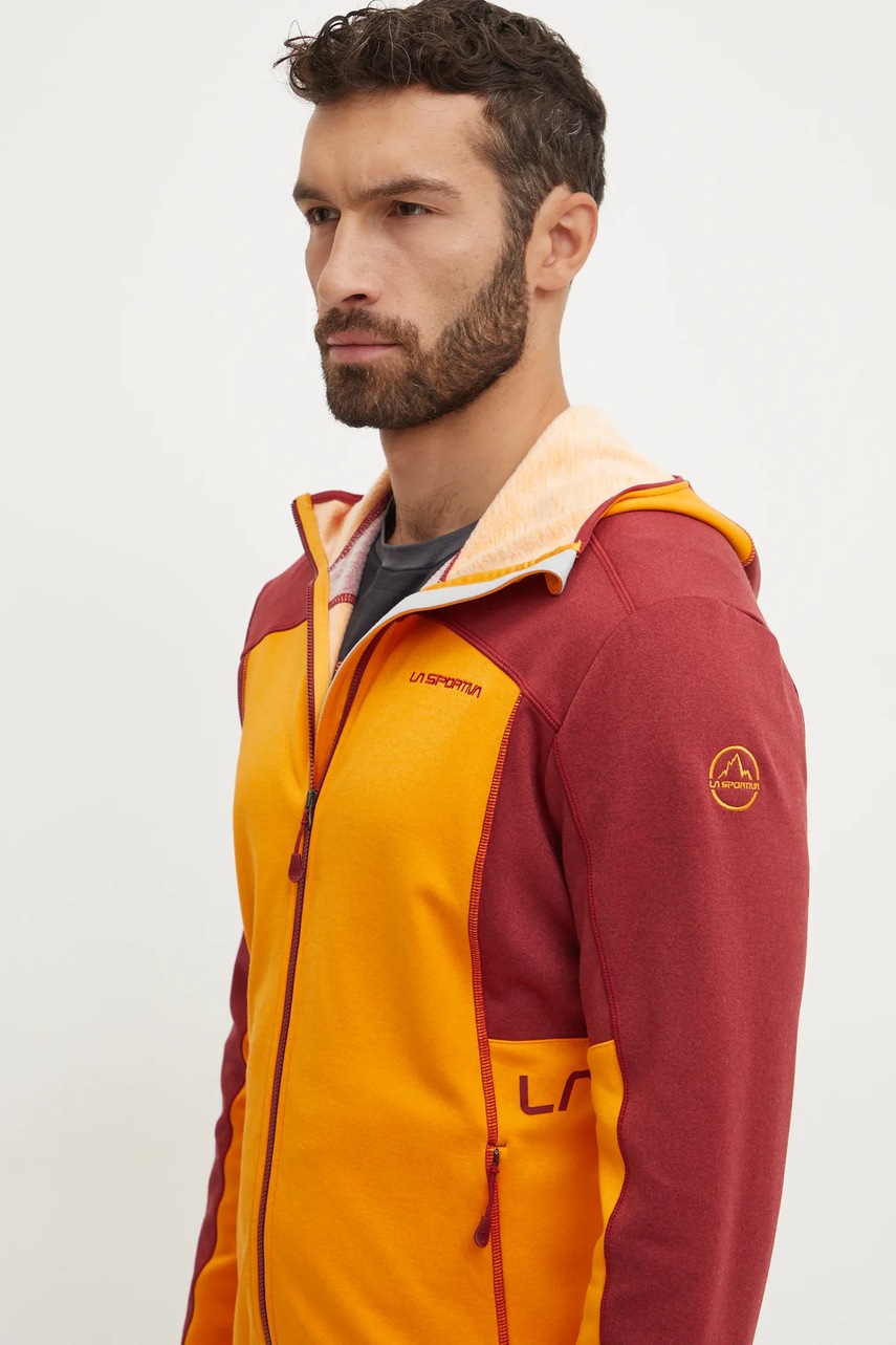 Αθλητική μπλούζα LA Sportiva Cosmic χρώμα: πορτοκαλί, με κουκούλα, L69102320 φωτογραφία