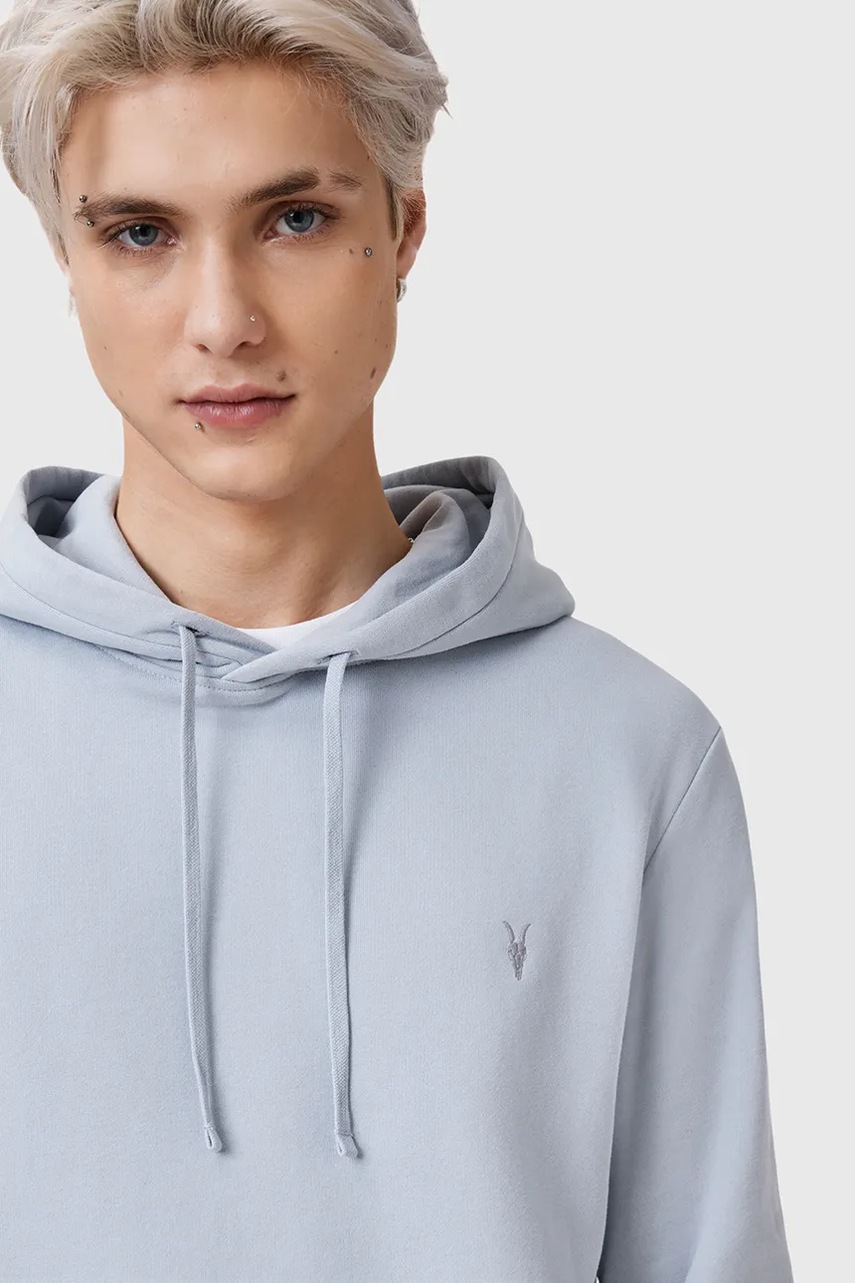 Хлопковая кофта AllSaints RAVEN OTH HOODY с капюшоном однотонная M003NZ Хлопковая кофта AllSaints RAVEN OTH HOODY с капюшоном однотонная M003NZ