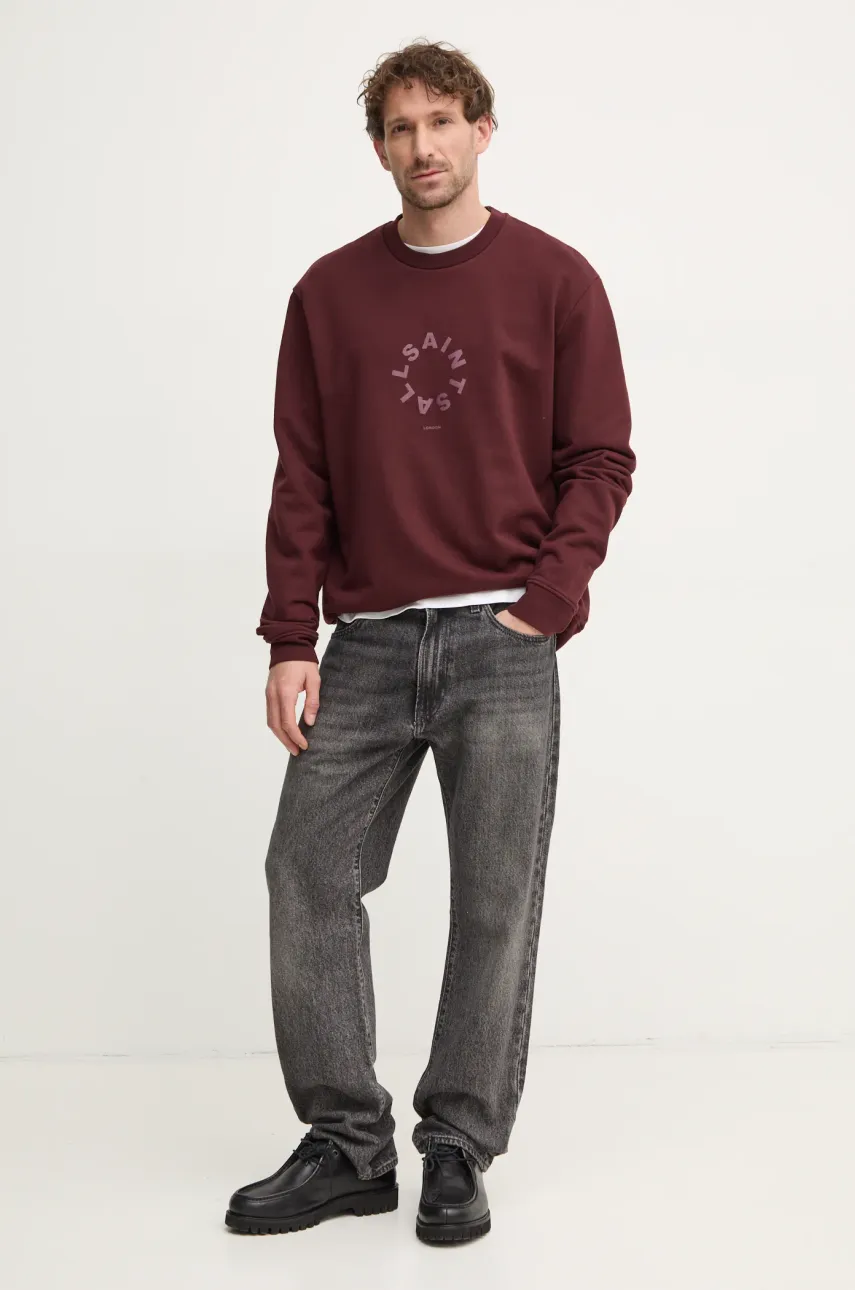 Хлопковая кофта AllSaints TIERRA CREW мужская цвет зелёный с принтом M035NB Хлопковая кофта AllSaints TIERRA CREW мужская цвет зелёный с принтом M035NB