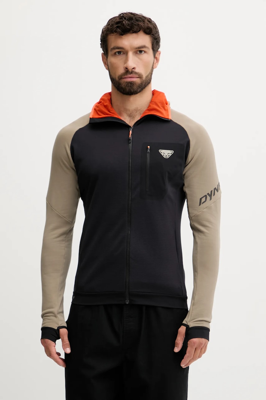 Dynafit hanorac Radical Polartec culoarea verde, cu glugă, cu imprimeu, 08.0000071122