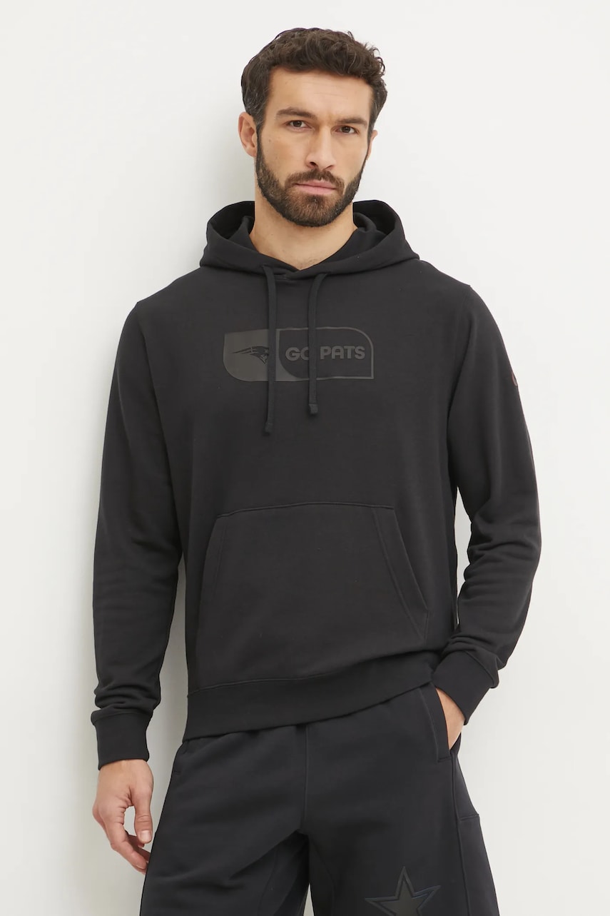 Nike bluza New England Patriots barbati, culoarea negru, cu glugă, cu imprimeu, 01D1-00A-8K-RS5 Nike bluza New England Patriots barbati, culoarea negru, cu glugă, cu imprimeu, 01D1-00A-8K-RS5