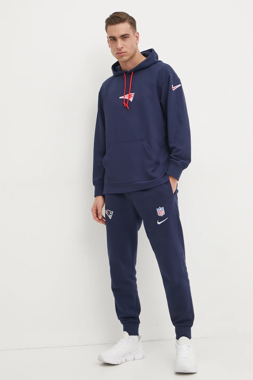 Кофта с примесью шерсти Nike New England Patriots цвет синий с капюшоном с аппликацией 02FI-41S-8K-L98 Кофта с примесью шерсти Nike New England Patriots цвет синий с капюшоном с аппликацией 02FI-41S-8K-L98