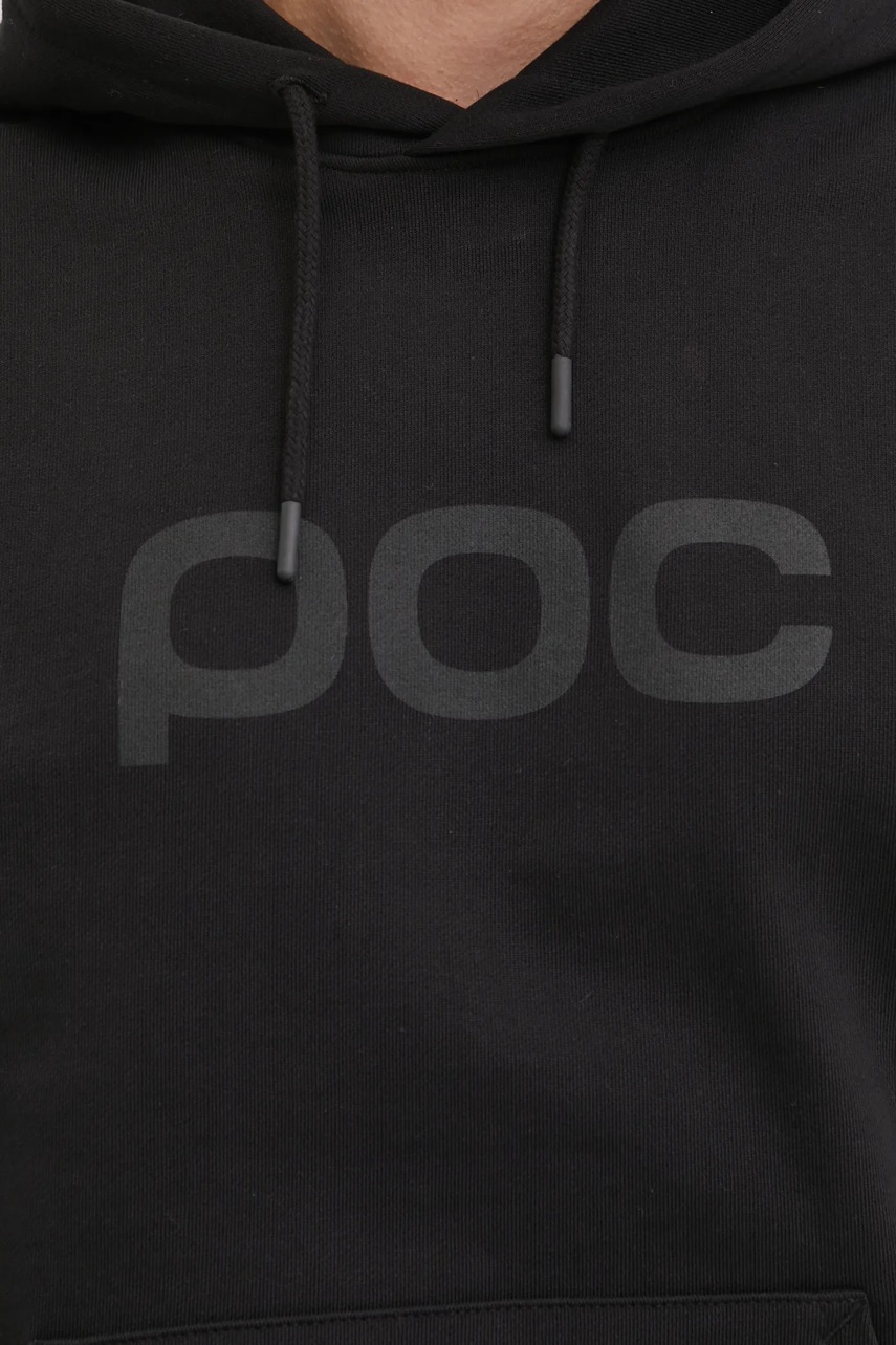 Бавовняна кофта POC чоловіча колір чорний з капюшоном з принтом 61652 