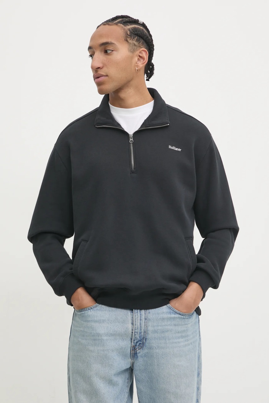 

Суичър Hollister Co. в черно с изчистен дизайн KI322-4164, Черен
