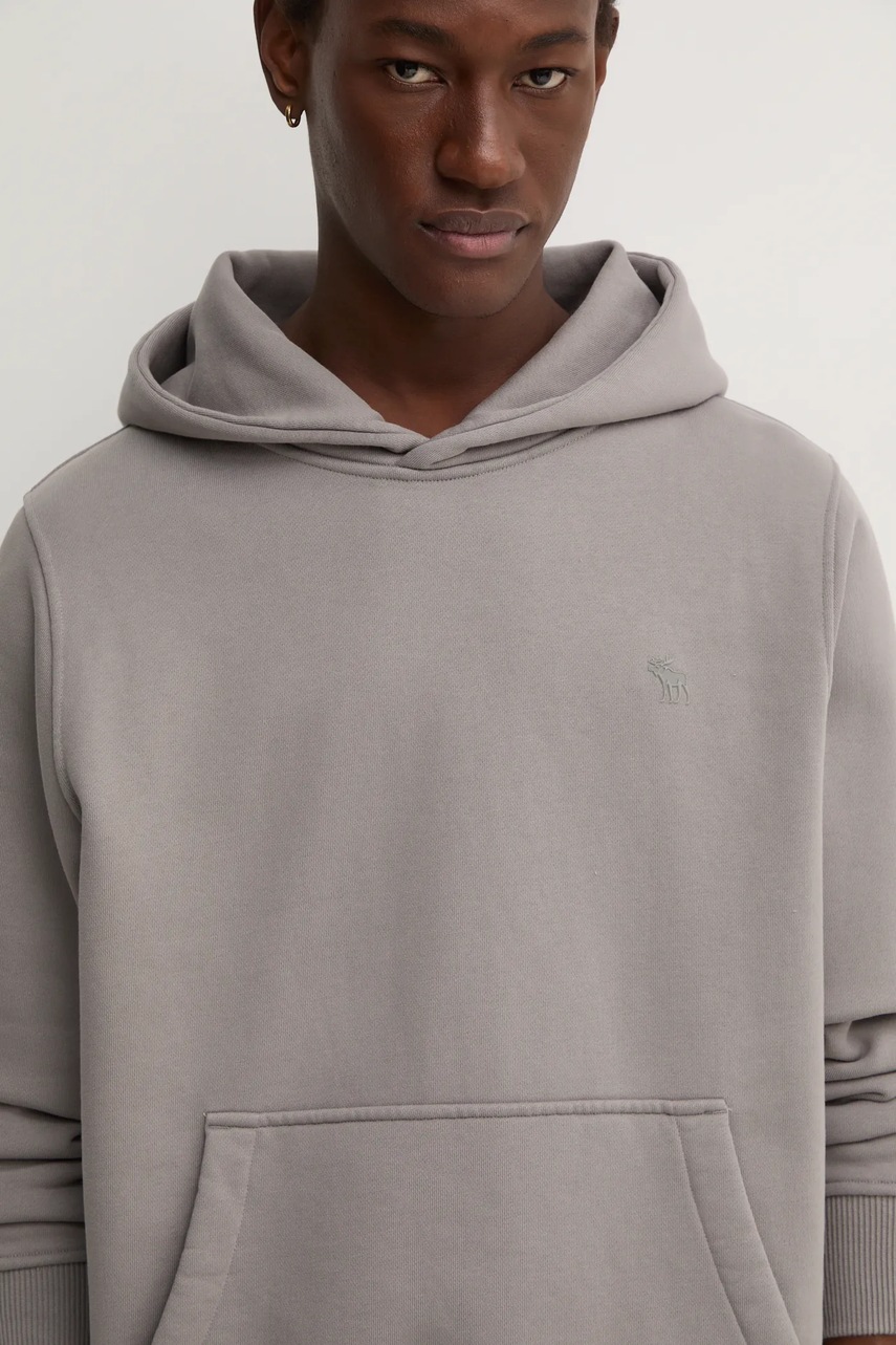 

Суичър Abercrombie & Fitch в сиво с качулка с изчистен дизайн KI122-4273, Сив
