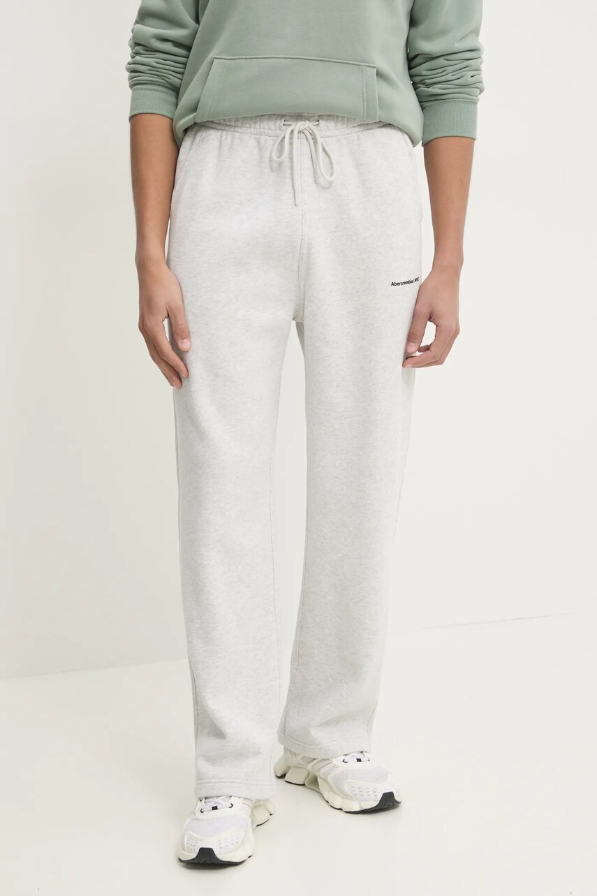 Abercrombie & Fitch pantaloni de trening culoarea gri, melanj, KI134-4089