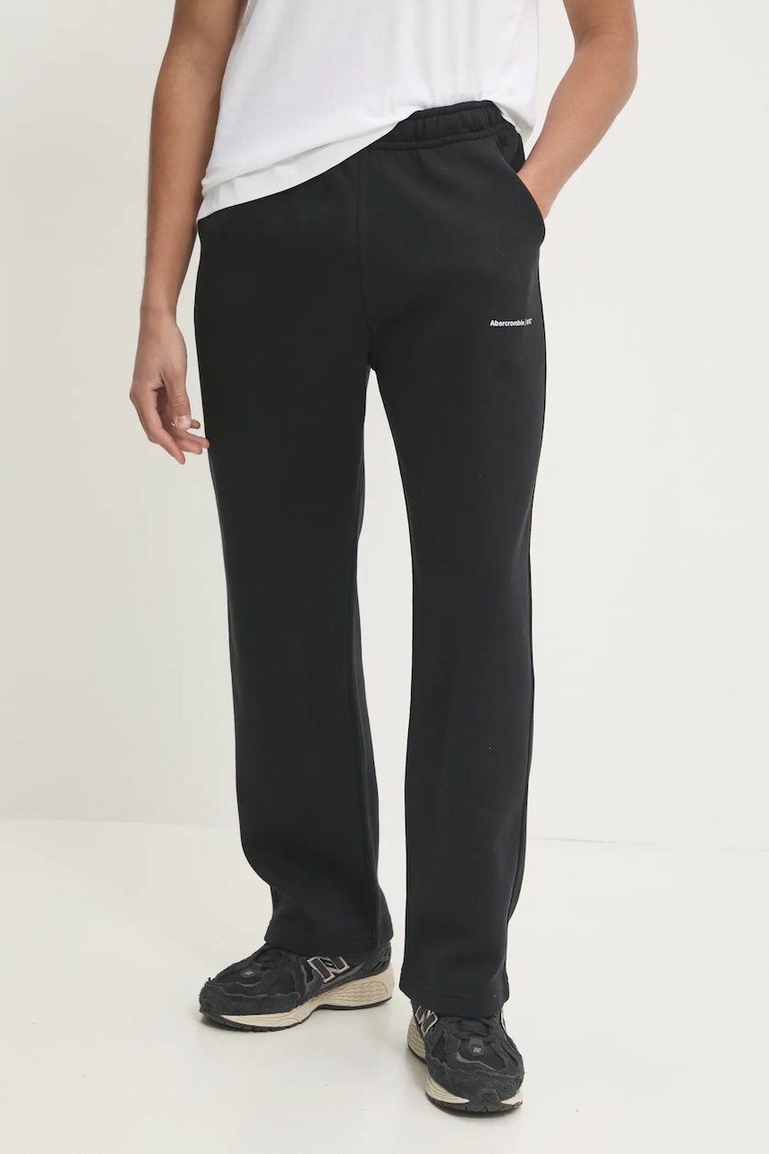 Abercrombie & Fitch pantaloni de trening culoarea negru, neted, KI134-4089