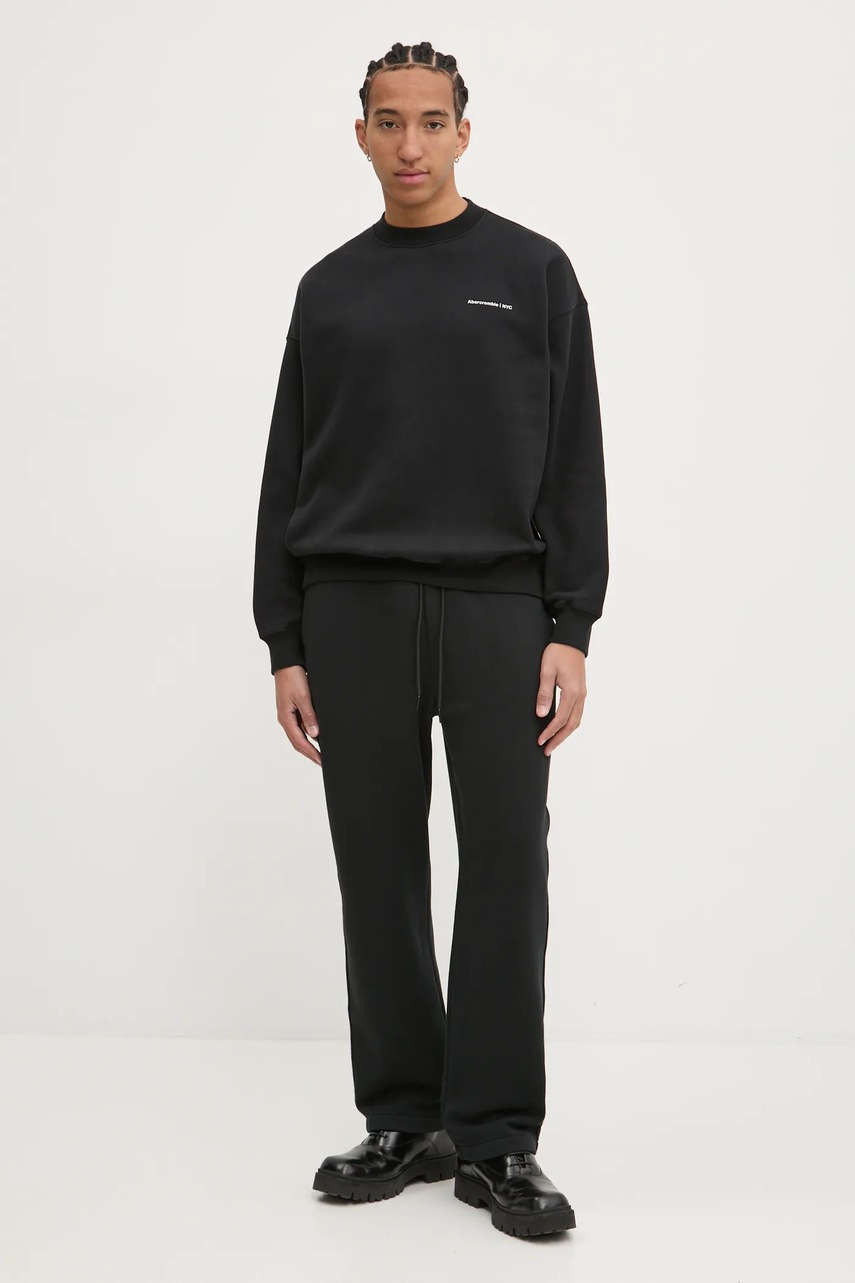 Abercrombie & Fitch pantaloni de trening culoarea negru, neted, KI134-4100