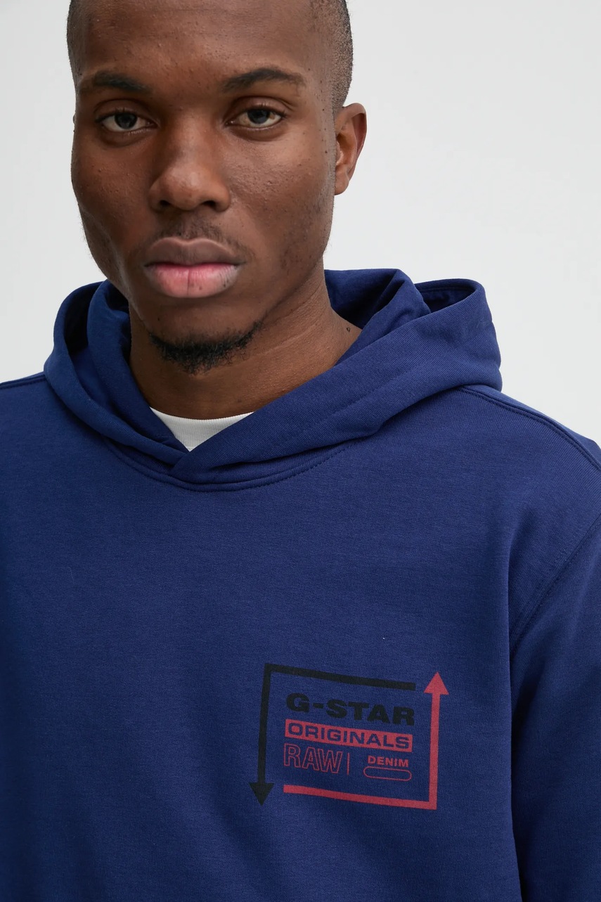 Μπλούζα G-Star χρώμα: ναυτικό μπλε, με κουκούλα, D25442-D797 φωτογραφία
