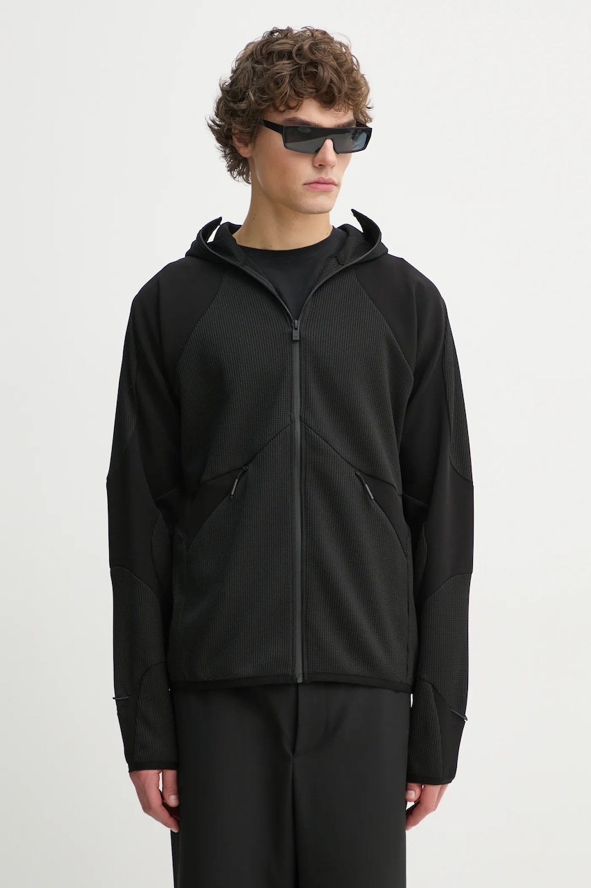Heliot Emil bluza barbati, culoarea negru, cu glugă, neted, AW24.M.08.070.BLK01 Heliot Emil bluza barbati, culoarea negru, cu glugă, neted, AW24.M.08.070.BLK01