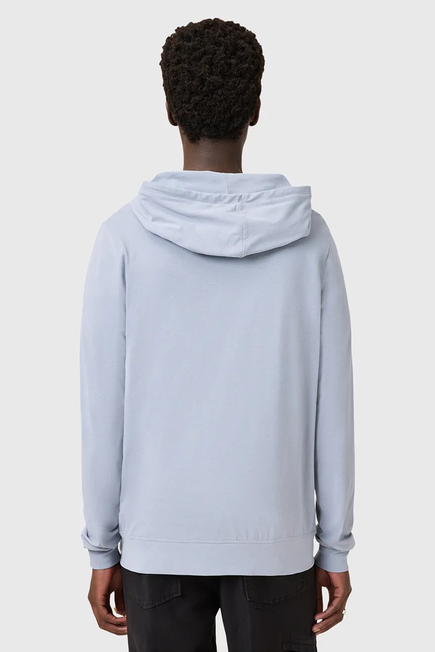 Βαμβακερή μπλούζα AllSaints BRACE χρώμα: γκρι, με κουκούλα, M032JB φωτογραφία