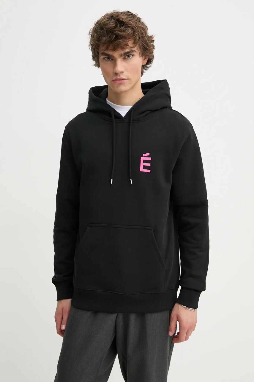 Études Studio bluză bărbați, culoarea negru, cu glugă, cu imprimeu, H24MMSWE261