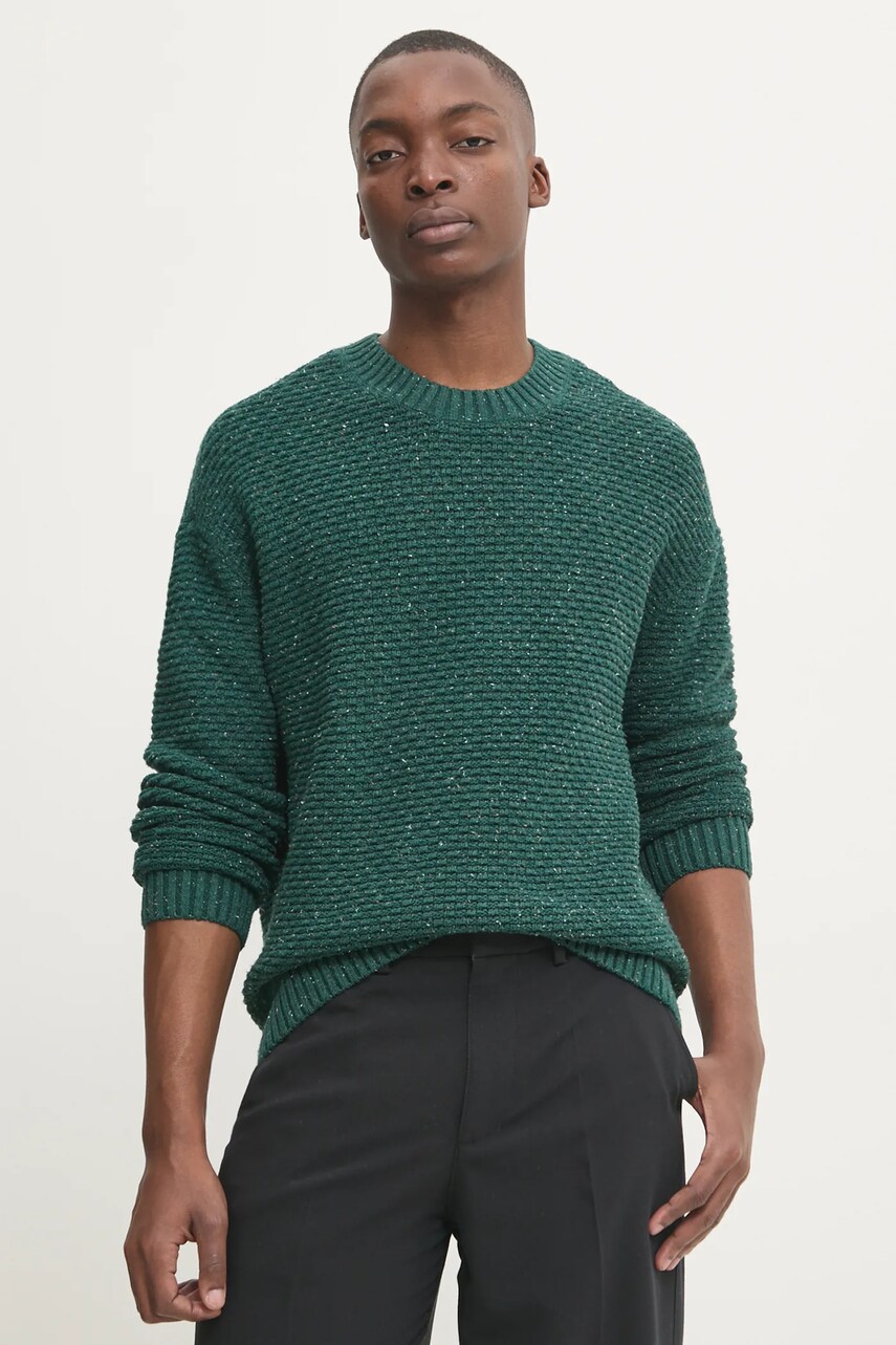 Hollister Co. pulover barbati, culoarea verde, călduros, KI320-4049