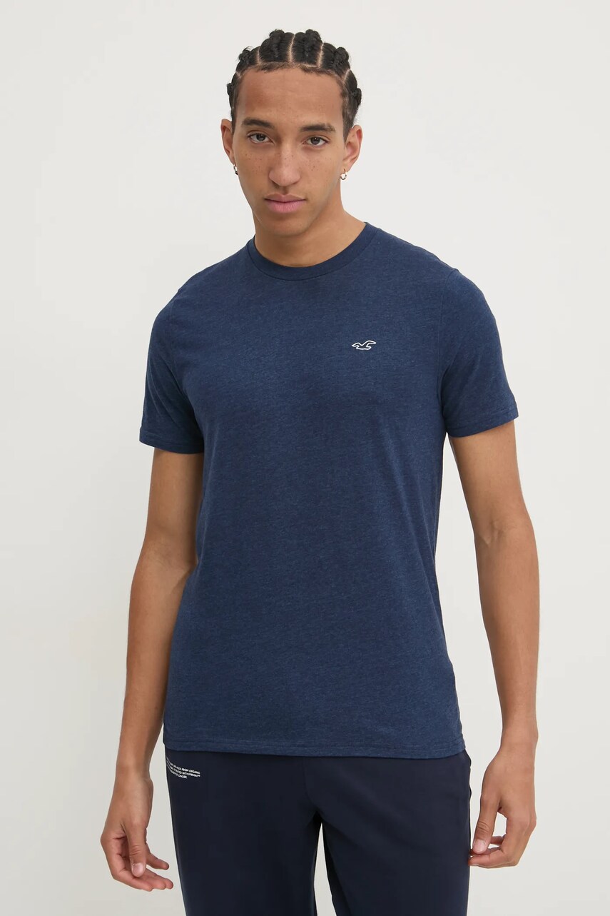 Hollister Co. tricou 3-pack barbati, culoarea bej, neted, KI324-1124